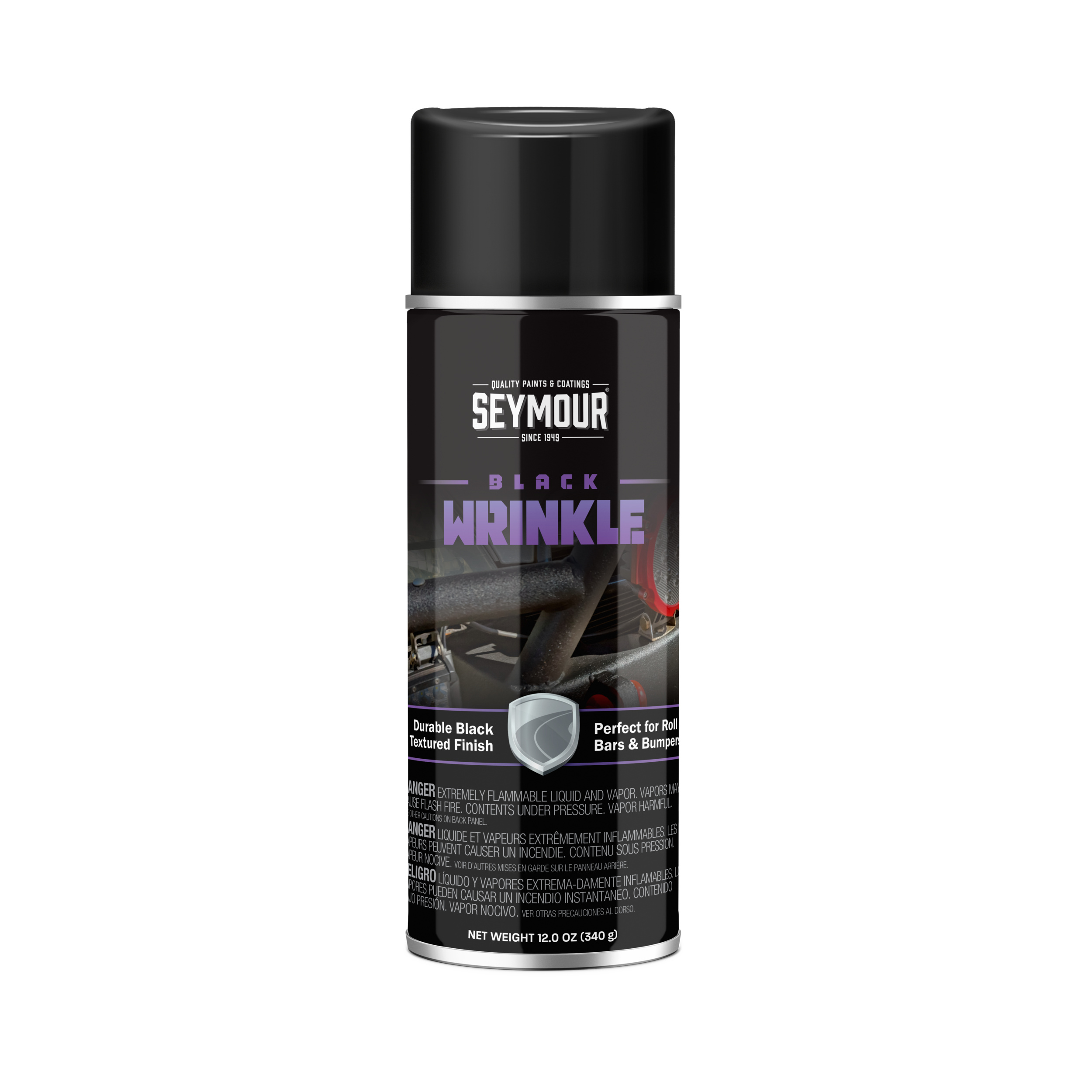 16-2448 Seymour Black Wrinkle Texture Spray Paint (12 oz)